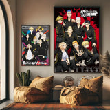 Anime T-Tokyo R-Revenger Painting Calligraphy High-Quality Cotton Canvas Poster Wall Art for Living Room Modern  House Decor