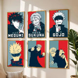 Japanese Anime Jujutsu Kaisen Gojo Satoru Megumi Sukuna Poster Paper Print Home Bedroom Entrance Art Painting Decoration