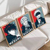 Japanese Anime Jujutsu Kaisen Gojo Satoru Megumi Sukuna Poster Paper Print Home Bedroom Entrance Art Painting Decoration