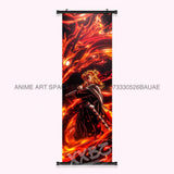 Demon Slayer: Kimetsu No Yaiba Wall Art Canvas Scrolls Pictures Hanging Painting Anime Rengoku Kyoujurou Home Decor Print Poster