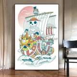 Anime Ship One Cartoon One Piece Poster Print Canvas Painting Wall Art Mural Suitable for Cafe Home Wall Decoration Picture Gift