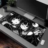 Anime Girl Non-Slip Mouse Pad Large Gaming Mousepad HD Print Keyboard Pad Laptop Computer Desk Pad Locking Edge Mouse Mat Carpet