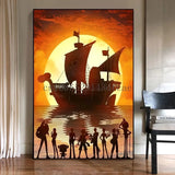 Anime Ship One Cartoon One Piece Poster Print Canvas Painting Wall Art Mural Suitable for Cafe Home Wall Decoration Picture Gift