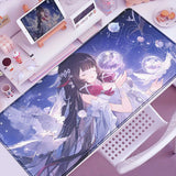 Anime Cute Columbina Mousepad Non-slip Rubber Gaming Genshin Impact Mouse Pad Keyboard Mat Computer PC Laptop Pad XXL Desk Mat
