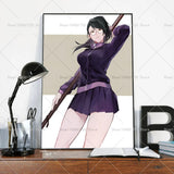 1PC Anime Jujutsu Kaisen Maki Zenin Poster Self-adhesive Art Waterproof Paper Sticker Coffee House Bar Room Wall Decor