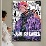 Dark Fantasy Anime J-Jujutsu K-Kaisen Painting Calligraphy HD Waterproof Canvas Art: Aesthetic Wall Decor Home,Bar & More