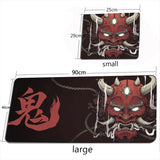 Japanese Anime Black Oni Mouse Pad Game Mini PC Desk Mat Non-Slip Rubber Laptop Playmat for Office Gaming Accessories for Gamer