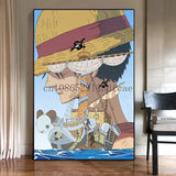 Anime Ship One Cartoon One Piece Poster Print Canvas Painting Wall Art Mural Suitable for Cafe Home Wall Decoration Picture Gift