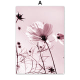 Poster Flowers Cherry Rose Peony Wall Art Canvas Painting Wall Pictures Living Room Decoration