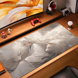 Pink Fox Mouse Mat Anime Kawaii Cute Mousepad Natural Rubber Gaming Table Pad Extra-large size Office Computer Mouse Desk Mats