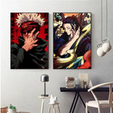 Jujutsu Kaisen Anime Posters Sticky Decoracion Painting Wall Art White Kraft Paper Wall Decor