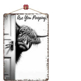 Highland Cow Bathroom Wall Art Decorative Painting