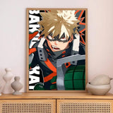 1pc My Hero Academia Bakugo Katsuki Anime Poster Self-adhesive Art Waterproof Paper Sticker Coffee House Bar Room Wall Decor