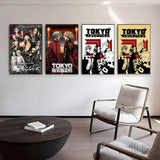 1pc Anime Tokyo Revengers Poster Sticker Print Waterproof Wall Art For Living Room Bedroom Home Decor