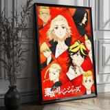 Anime T-Tokyo Revengers Poster HD PVC Waterproof Wall Art - Self Adhesive Reusable For Home Office Bar