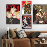 T-Tokyo Revengers Anime Poster Self-adhesive Art Waterproof Paper Sticker Coffee House Bar Room Wall Decor