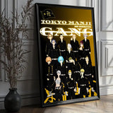 Anime T-Tokyo Revengers Poster HD PVC Waterproof Wall Art - Self Adhesive Reusable For Home Office Bar