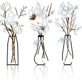 3 Pieces Metal Flowers Wall Art Country Farmhouse Decoration Bathroom Wall
