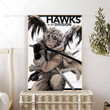 Anime My Hero Academia Hawks Classic Anime Poster Self-adhesive Art Waterproof Paper Sticker Coffee House Bar Room Wall Decor