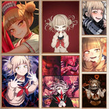 Anime My Hero Academia Himiko Toga Poster Self-adhesive Art Waterproof Paper Sticker Coffee House Bar Room Wall Decor