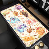 Mouse Pad Kawaii Flower Pattern XXL Keyboard Rug Laptop Japan Anime P-pokemonS Mousepad PC Cute E-eevee Gamer Cabinet Desk Mat