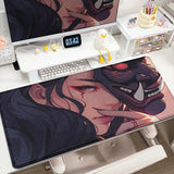 Anime Girls Samurai Oni Mask Mousepad Large Computer Gaming Accessories 400x900mm Gamer Professional Premium Mouse Mat Desk Mats