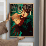 Japanese Anime J-Jujutsu K-Kaisen Poster Sticky Wall Art Printing Waterproof Home Living Bed Room Bar Aesthetic Decor