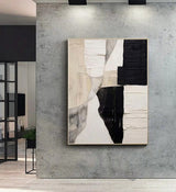 Handmade Oil Painting Canvas Wall Art Decoration Modern Abstract Black White Texture Minimalist For Home Decor Rolled Frameless Unstretched Painting