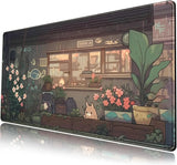 Japanese Anime Kawaii Cat Large Gaming Mouse Pad XXL 900x400mm Non-slip Rubber Keyboard Mats Computer Laptop Office Desk Decor