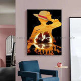 Anime Luffy Poster Printing Canvas Painting Home Living Room Suitable for Bedroom Bar Cafe Entrance Art Wall Painting Decoration