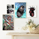 Popular Japanese Anime Attack on Titan Poster Wall Art for Picture Coffee House Bar Living Room Home Wall Decor Canvas Painting