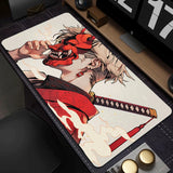 Gamer Mouse Pad Oni Devil Mask Rubber Mouse Mat Anime Girls Large Gaming Mousepad Game HD Print Keyboard Pad Non-Slip Desk Mat