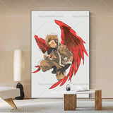 Anime My Hero Academia Hawks Classic Anime Poster Self-adhesive Art Waterproof Paper Sticker Coffee House Bar Room Wall Decor