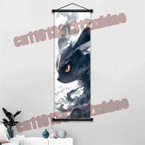 Pokemon Anime Poster Scroll Painting, Pikachu, Charizard, Eevee, Gengar, Mewtwo, Room Art White Canvas Painting Wall Decoration