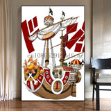 Anime Ship One Cartoon One Piece Poster Print Canvas Painting Wall Art Mural Suitable for Cafe Home Wall Decoration Picture Gift