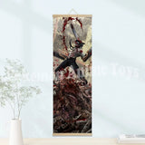 Chainsaw Man Anime Poster Wooden-framed Scroll Painting HD Quality Wall Art Retro Posters for Home Room Wall Decor