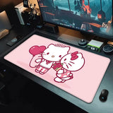 Pink Cartoon Hello Kitty Mousepad HD Printing Computer Gamers Locking Edge Non-slip Mouse Pad XXL90x40cm Keyboard PC Desk Pad