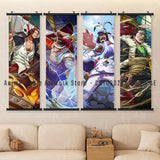 Japanese Hot Classic Anime One Piece Luffy Hanging Scrolls Painting Interior Home Decor Wall Art Poster Canvas Print HD Picture