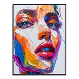 Handmade Oil Painting Canvas Wall Art Decoration Modern Abstract Knife Drawing  Human Face For Home Living Room Decor Rolled Frameless Unstretched Painting