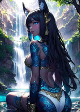 Fantasy Art Sexy Cartoon Animal Roleplay Anime Girl Dark Demon Witch Abstract Poster Canvas Painting Wall Art Picture Home De