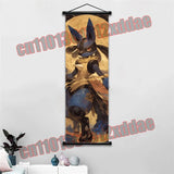 Pokemon Anime Poster Scroll Painting, Pikachu, Charizard, Eevee, Gengar, Mewtwo, Room Art White Canvas Painting Wall Decoration