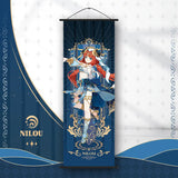 Genshin Impact Scroll Canvas Painting Columbina Sandrone Flins Home Decor Wall Hanging Anime Poster Wall Art Room Decoration