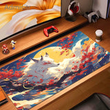 Pink Fox Mouse Mat Anime Kawaii Cute Mousepad Natural Rubber Gaming Table Pad Extra-large size Office Computer Mouse Desk Mats