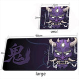 Japanese Anime Black Oni Mouse Pad Game Mini PC Desk Mat Non-Slip Rubber Laptop Playmat for Office Gaming Accessories for Gamer