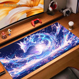 Pink Fox Mouse Mat Anime Kawaii Cute Mousepad Natural Rubber Gaming Table Pad Extra-large size Office Computer Mouse Desk Mats