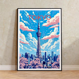 Rainy Tokyo Japanese Woodblock Tea Emple Print  Anime City Poster Wall Art Decor Gift Living Room Bedroom Decorative Pictures