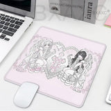 Sleepy Angel Pink Mouse Pad Anime Girl Gaming Keyboard Pads Gaming Accessories Thickened HD Desk mat Lock Edge Rubber Mousepad