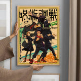 Japanese Anime J-Jujutsu K-Kaisen Poster Sticky Wall Art Printing Waterproof Home Living Bed Room Bar Aesthetic Decor