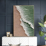 Sea Beach Oil Painting Hand Painted White Ocean Waves Texture Canvas Painting Living Room Decor Modern Wall Picture Art Crafts Hot Selling Pieces