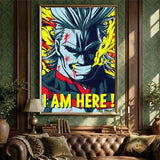 My hero academia all might anime Poster HD Waterproof Self-Adhesive Wall Art with Multi-Scene Compatibility